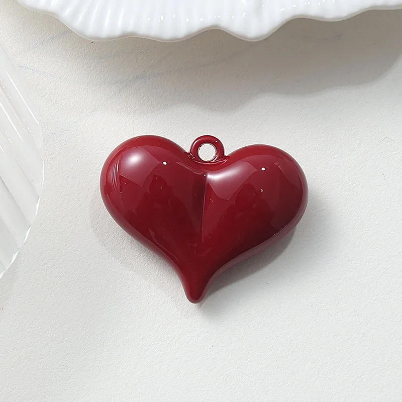 5pcs Handmade DIY Bead Findings & Components, Heart Shape