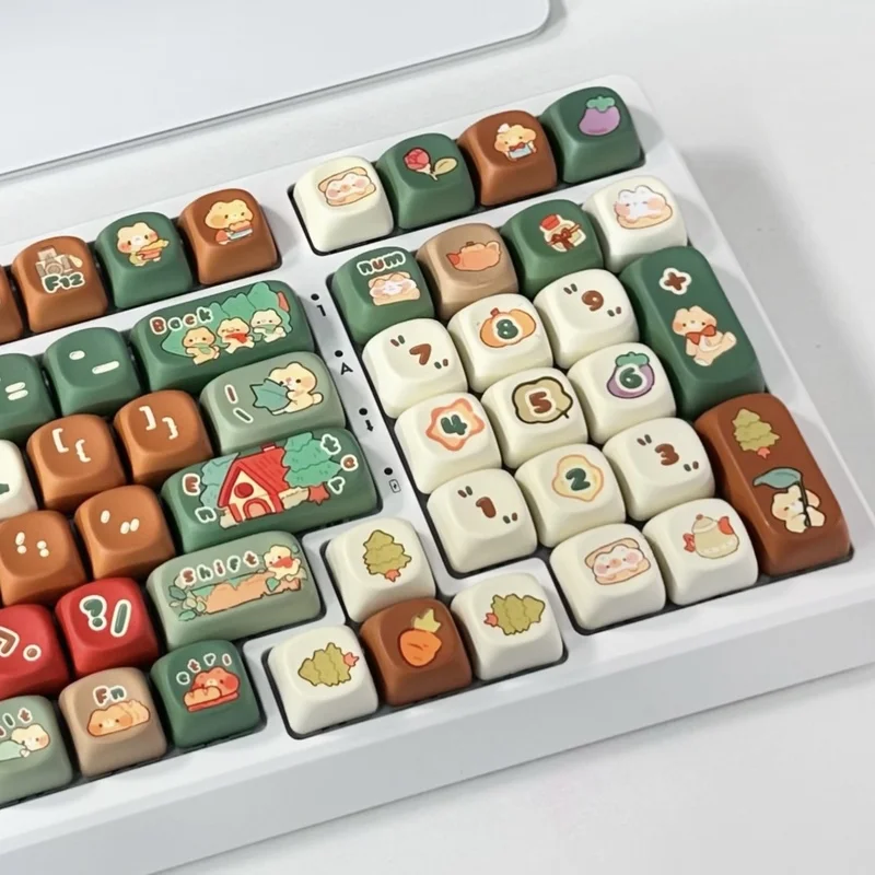 Christmas Ginger Candy Keycap Moa Height Customized Heat Sublimation Cartoon Cute Holiday Mechanical Keyboard Accessories