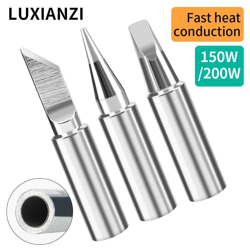 LUXIANZI Lead-Free Electric Soldering iron Tip Universal Hight Power 100/200W B K Flat Head Internal Heating Solder iron Welding