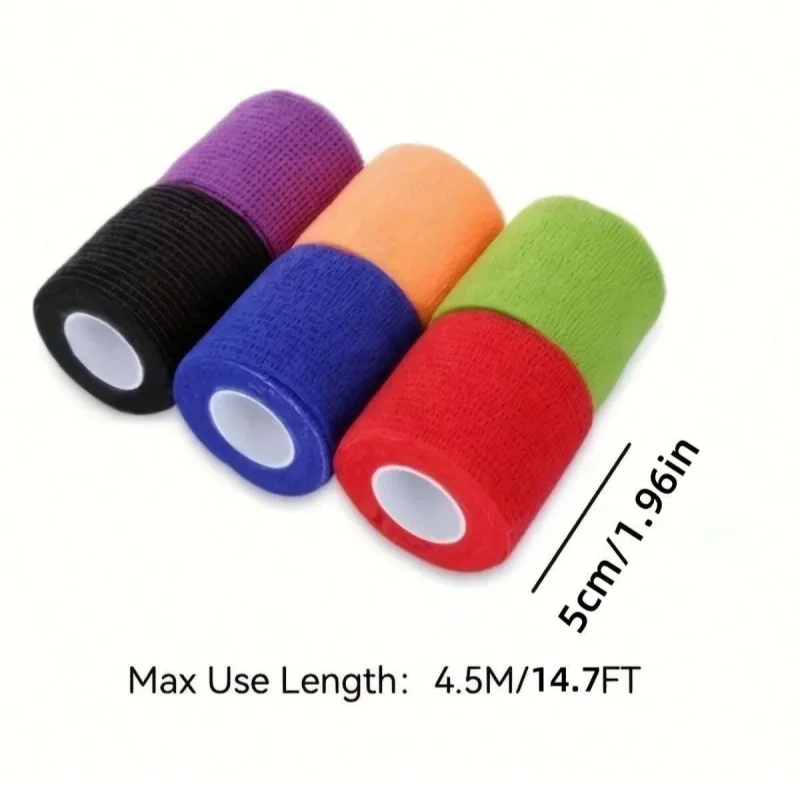 1Pcs 5cm Self-Adhesive Elastic Bandage - Sports Elastic Bandage, Pet Bandage, Protect Wrist, Ankle, Finger and Toe (Multi-Color)