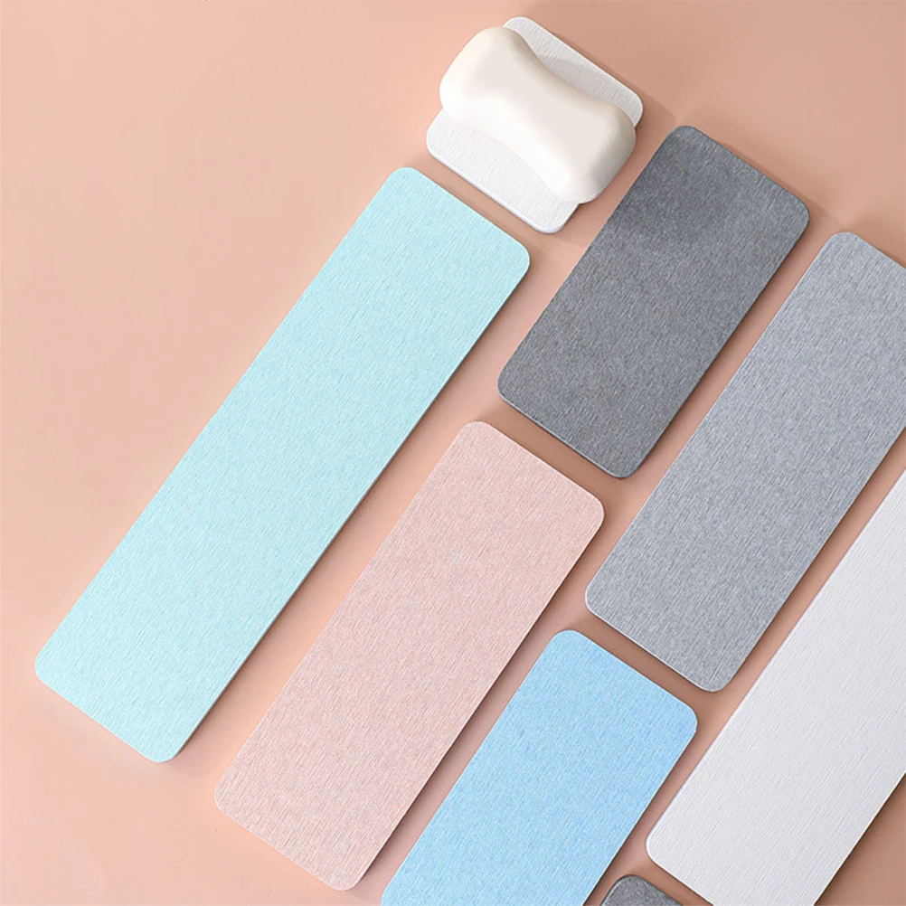 

2 Pcs Pink Diatom Mud Absorbent Pad 16x8cm Bathroom Sink Countertop Mats Soap Holder Dish Water Absorbent Non Slip Dry Coaster