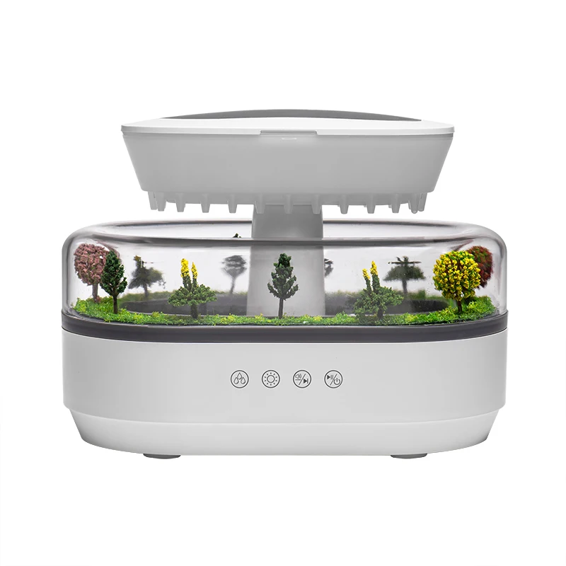 Humidificateur d'arôme goutte de pluie humidificateur d'air lumière colorée bruit blanc diffuseur d'