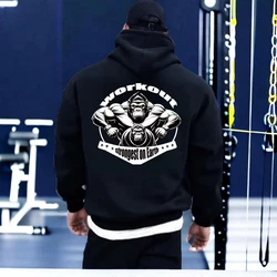 Summer fashion Men's pure cotton Gym Pullovers Fitness Sweatshirts Man Workout Hoodies Gorilla Bodybuilding Casual Coat