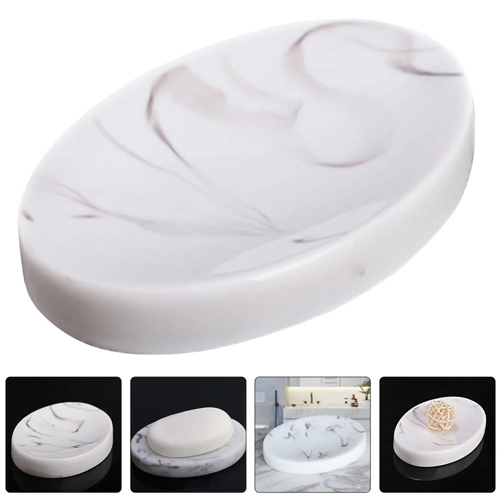 

Sink Tray Marble Soap Dish Dishes for Bathroom Holder Handwashing Fluid Bar Simple White Shower Travel