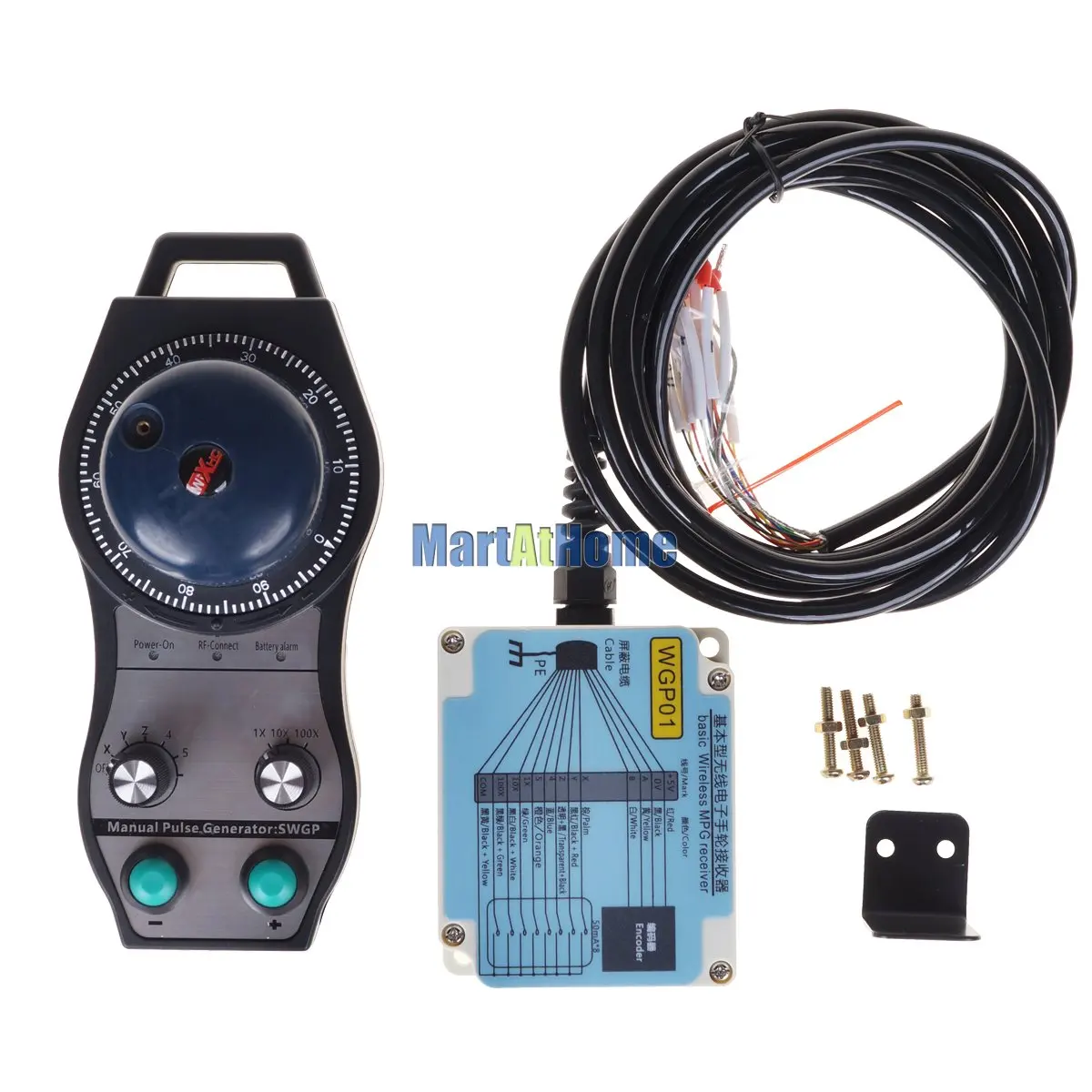 STWGP General 5 Axis Wireless Electronic MPG Manual Pulse Generator Support MITSUBISHI, SIEMENS, FANUC, FAGOR, NUM, LNC, FUTURE,