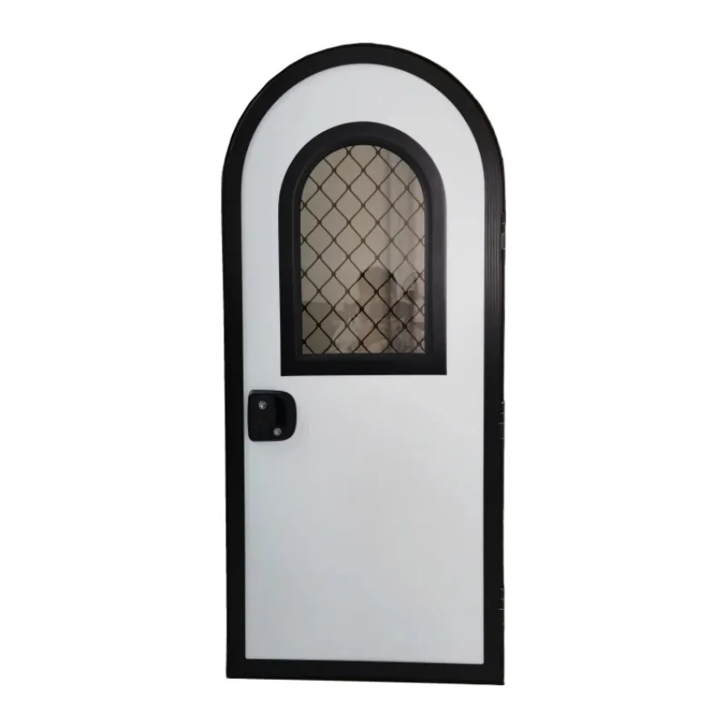 Tongfa شكل دائري حجم مخصص سبائك الألومنيوم الإطار متنقل Rv قافلة الباب للتخييم