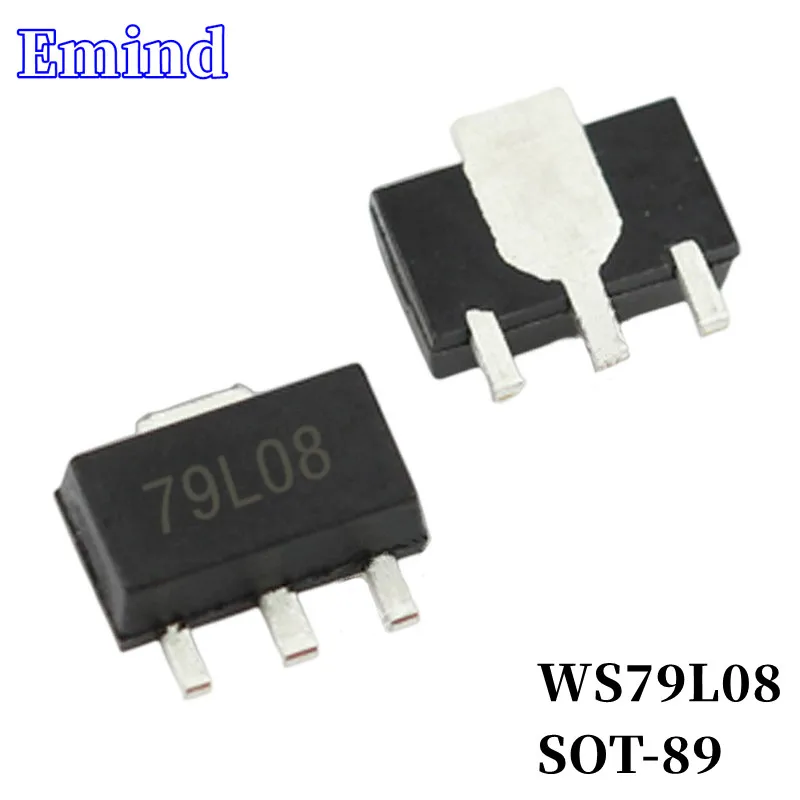 200/500/1000/2000Pcs WS79L08 79L08 SMD Low Dropout Regulator SOT-89 LDO 3-terminal Regulator IC