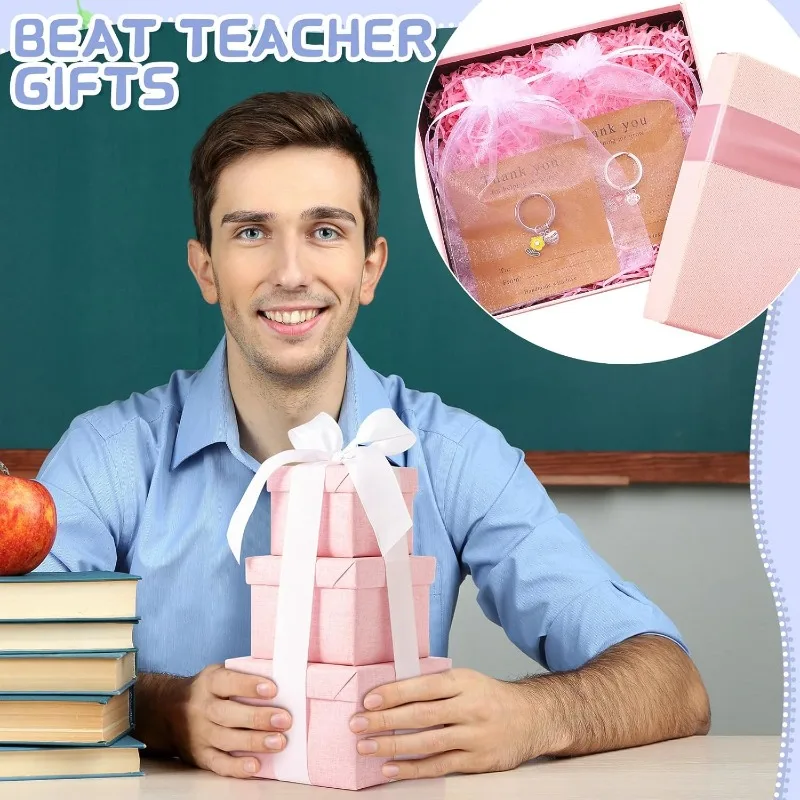 12 مجموعات هدية تقدير المعلم المفاتيح التخرج شكرا لك بطاقة الزهور كيرينغ المعلم التقدير أسبوع حفلة الحسنات