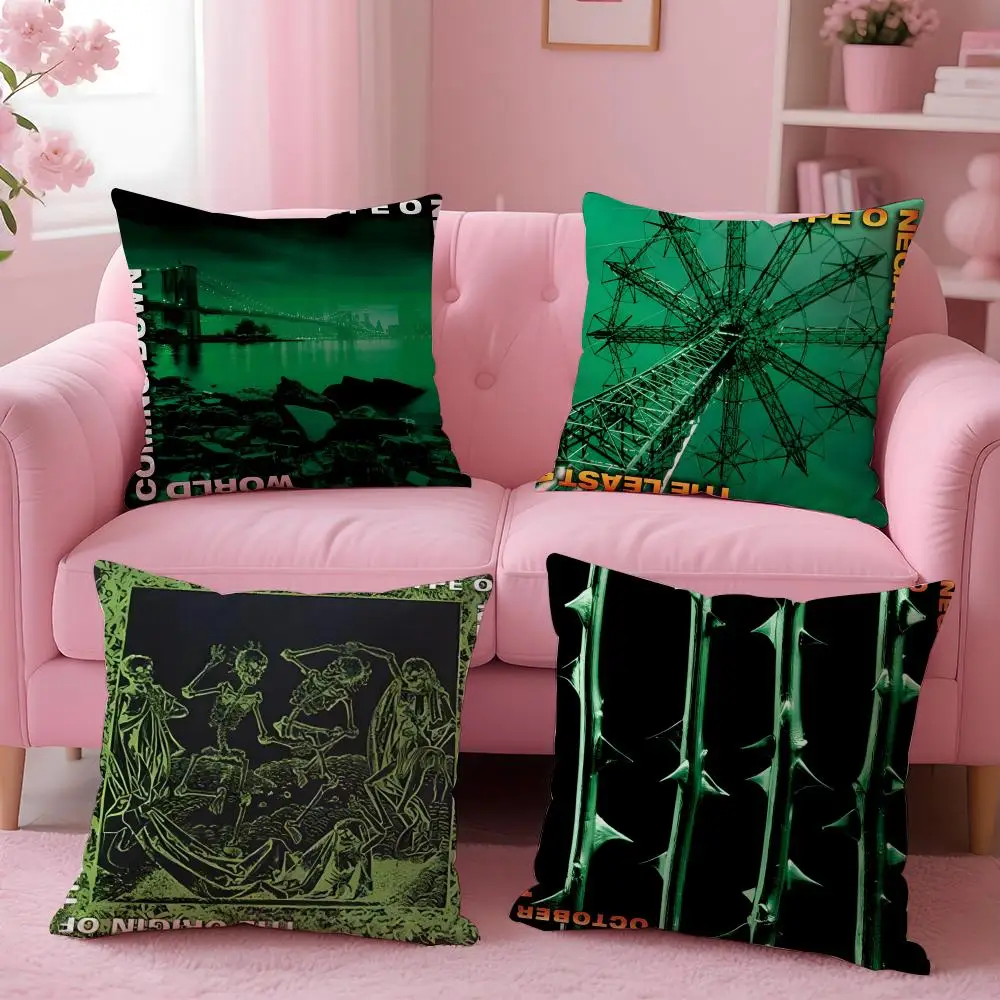 T-Type O NegativeS Band Cushion Cover Pillow Case Soft Friendly Fabric & Concealed Zipper