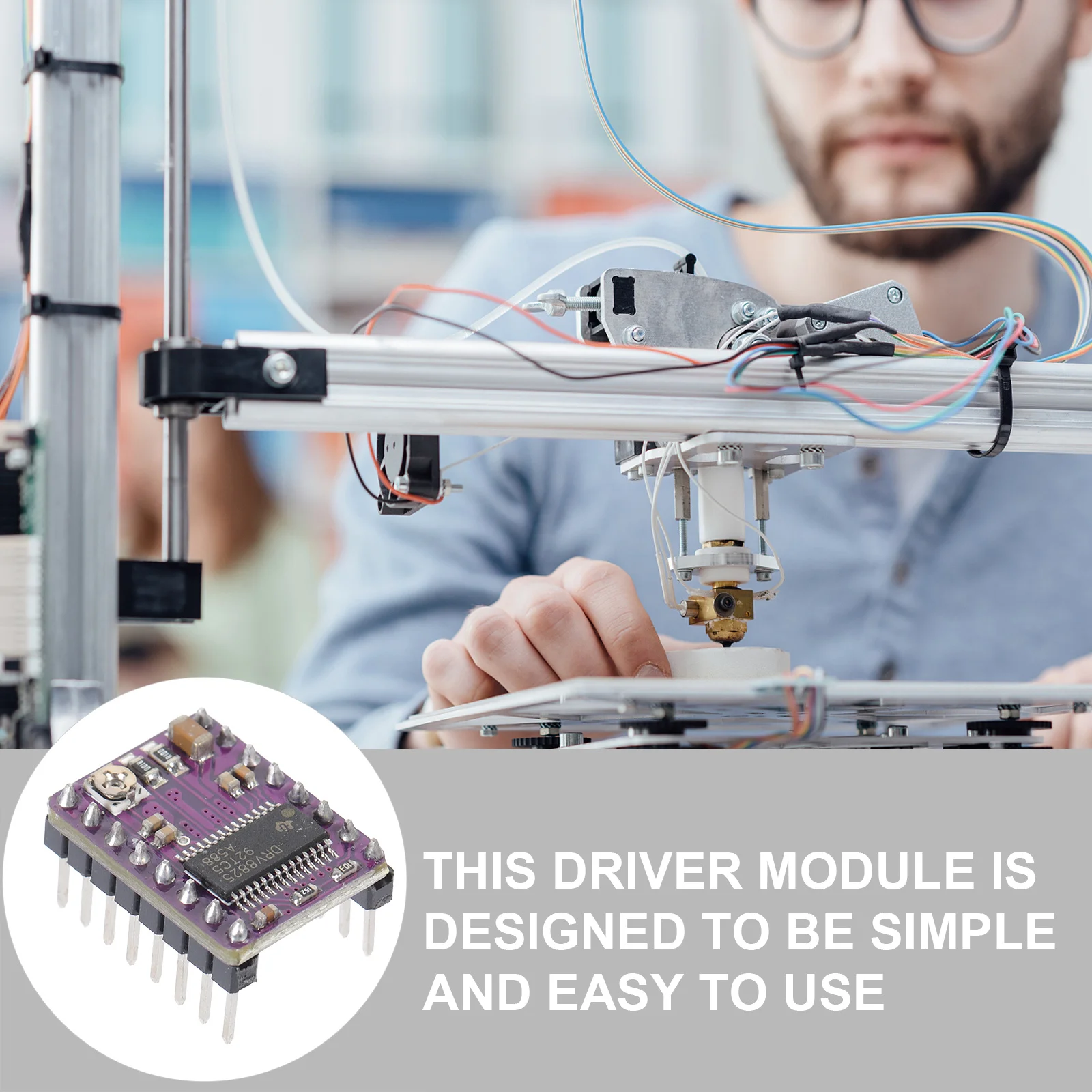 

Stepper Motor Driver Module Heat Sink Compatible for 3D Printer Reprap Ramps 14 Driver Module A4988 Stepper