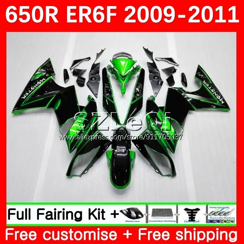 Green black Body+Decal For KAWASAKI NINJA ZX 6R 636 6 R ZX636 ZX6R 03 04 95LQ.0 ZX-636 600CC ZX-6R 2003 2004 Injection Fairing