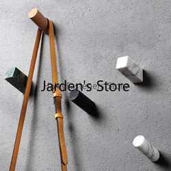 Luxury marble hook creative cylindrical coat hook Nordic style wall hanging bedroom wardrobe hanger