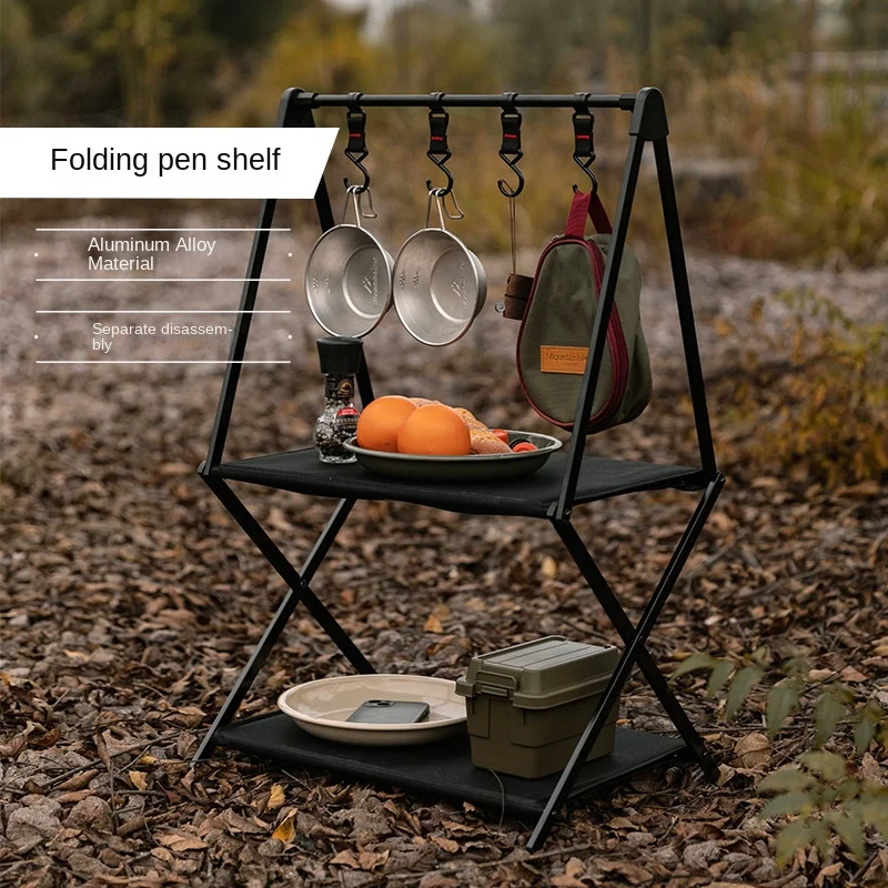 

Outdoor camping aluminum alloy portable folding hook rack folding pen rack camping accessories camping gear