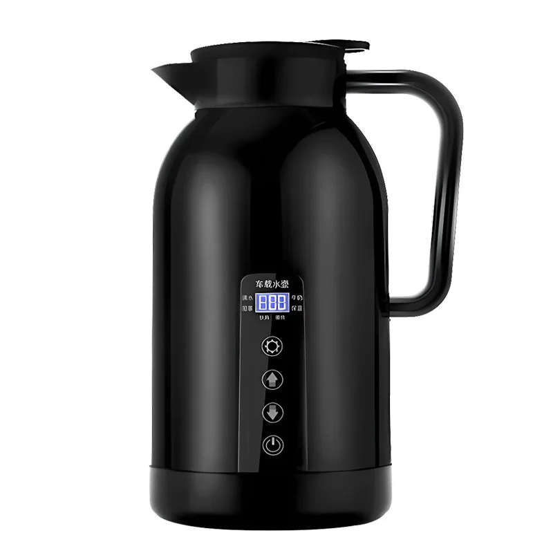 Portable Car Hot Kettle 1200ML Water Heater Travel Auto 12V/24V for Tea Coffee 304 Stainless Steel Large Capacity for Vehicle