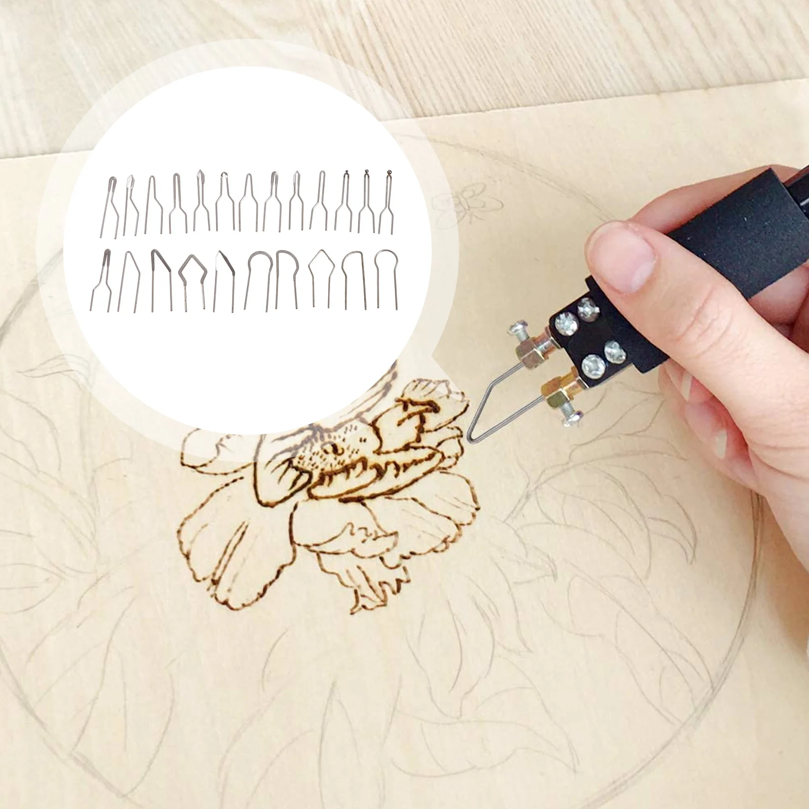 

23 Pcs Soldering Wire Tip Burner Mini Replacement Burning Tips Steel Iron Pyrography Machine Heating