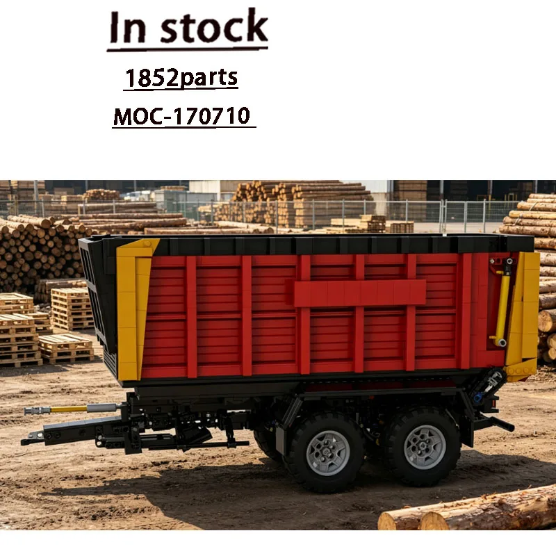 MOC-170710 New Street Transport Three-Axle Trailer Building Block Model 1852 Parts Creative Holiday Christmas Toy Gift