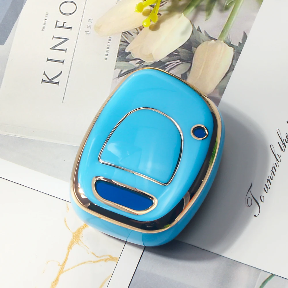 KEYYOU New 1 Buttons For Renault Twingo Clio Kangoo Master Symbol Protection Keychain TPU Car Key Cover Case Shell Accessories