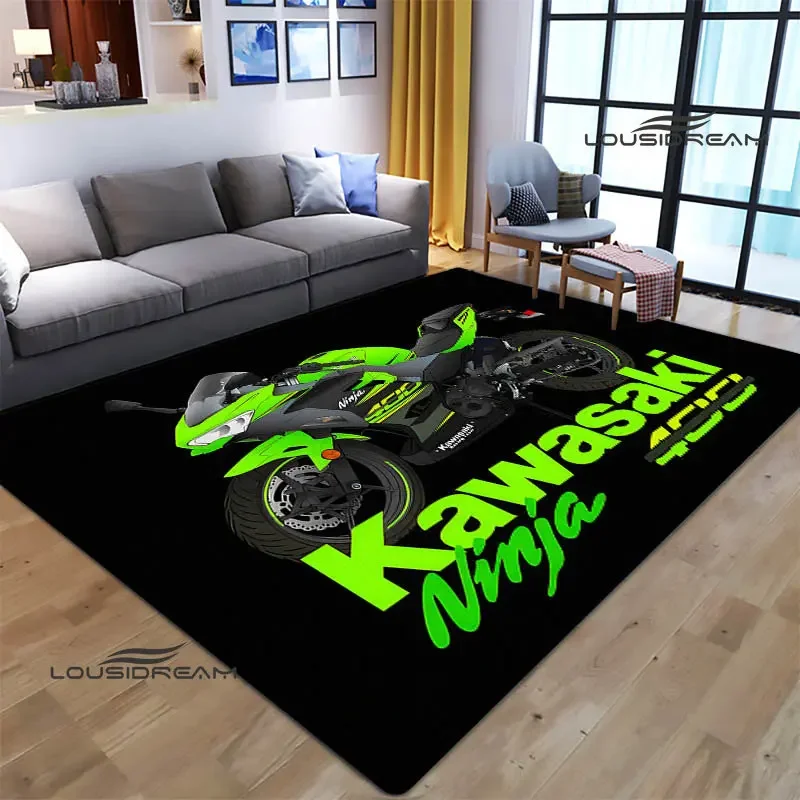 3D Retro K-kawasakis logo printed carpet Living room bedroom non -slip carpets Yoga mat Outdoor carpet kawaii rug birthday gift