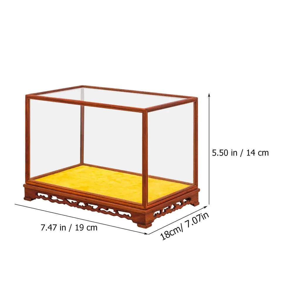 Glass Buddha Display Box Organizer For Desktop Display Home Organized Rectangle Collectibles Storage High Grade