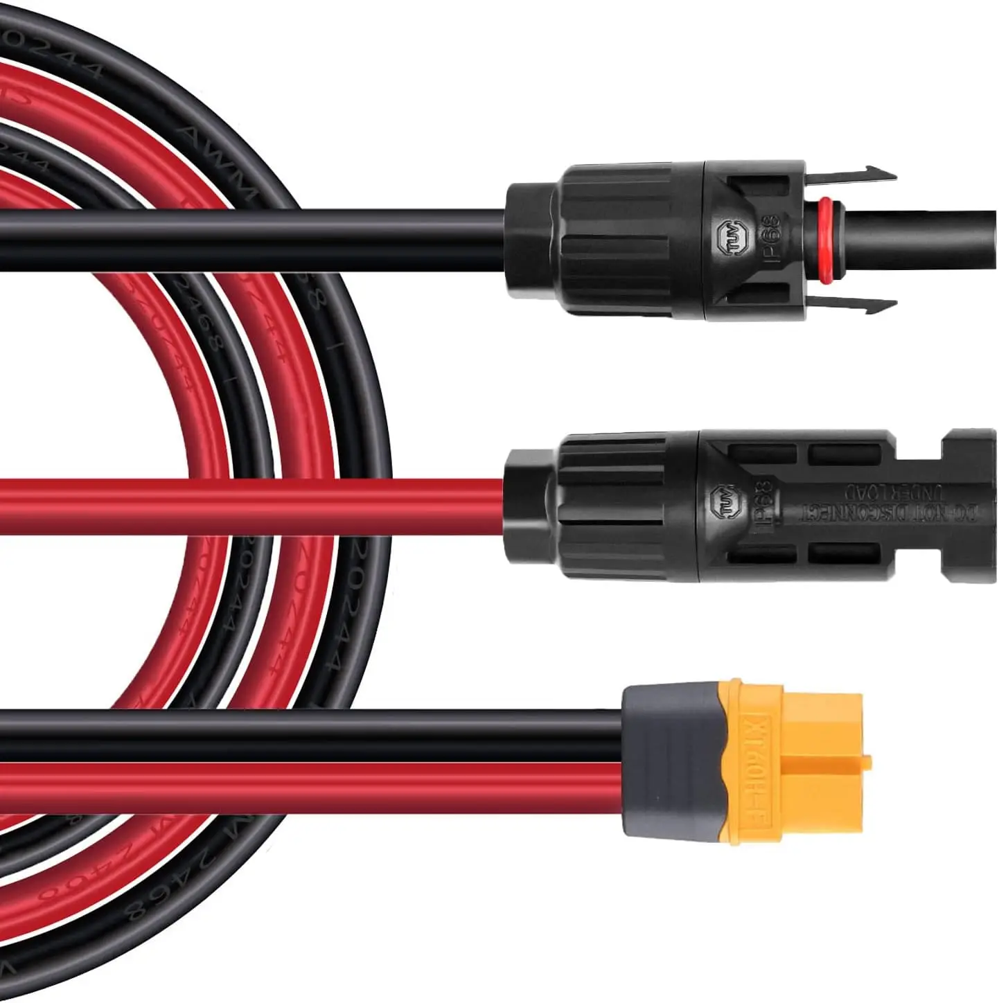 Solar to XT60 Charge Extension Cable 25FT 12AWG XT60 Adapter to Solar Panel Connector Cable Compatible with Ecoflow River