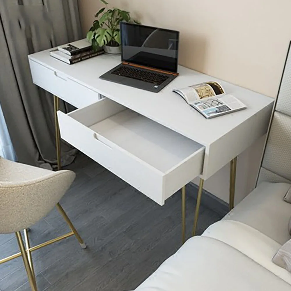 Modern White and Black Office Computer Writing Study Desk, Office Furniture Desk Table, Wood Work Writing