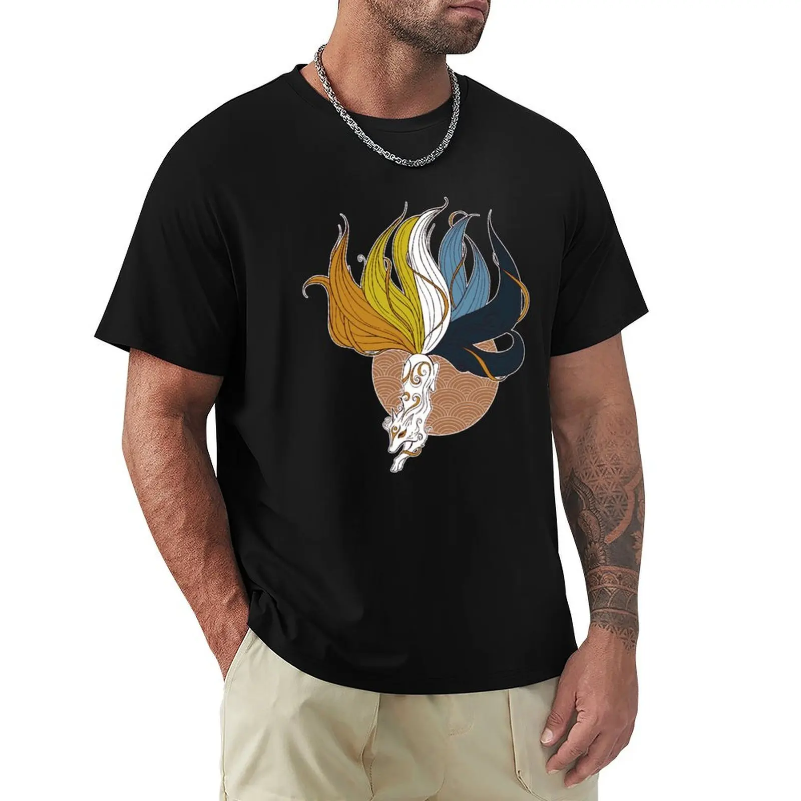 Aroace Pride Kitsune T-Shirt Lightweight Basic Short Sleeve Shirt