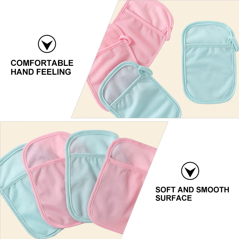 

4Pcs Bath Mitt High Quality Cotton Polyester Soft Comfortable Thumb Ring Shower Washcloth Body Scrubbing Gloves