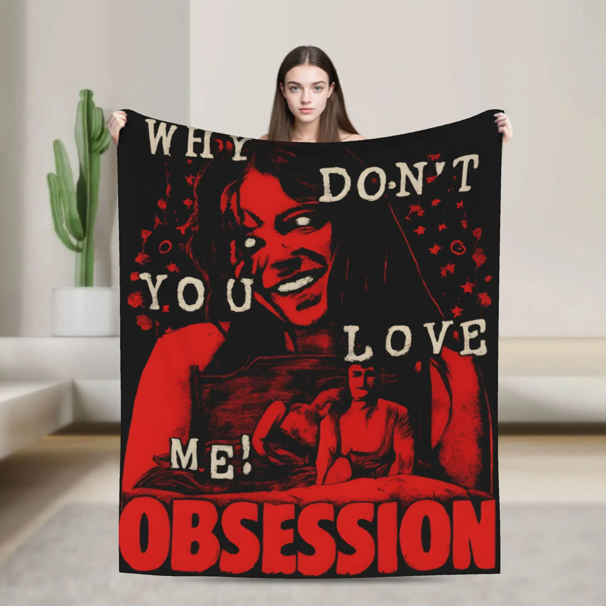 Obsession Nikki   NEW Horror Movie Blanket Fleece  Lightweight Throw Blanket for Bed Bedroom Quilt