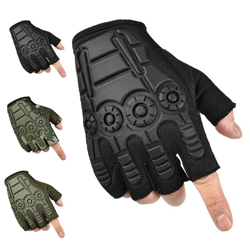 Men Hunting Gloves Half Finger Gym Gloves Women Cycling Mitten Breathable Anti-slip Tactical Glove Fitness Sport Training Gloves