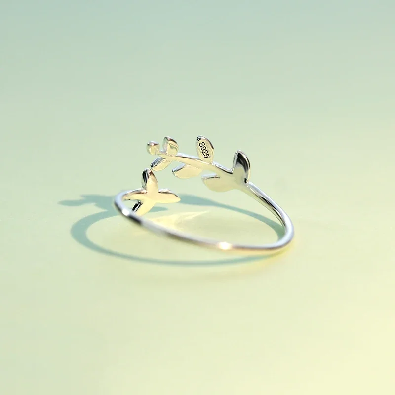 TrustDavis New 100% 925 Sterling Silver Fashion Women Cute Branch Rings Size 5 6 7 Wonderful Gift For Girls Teen Lady  DS555