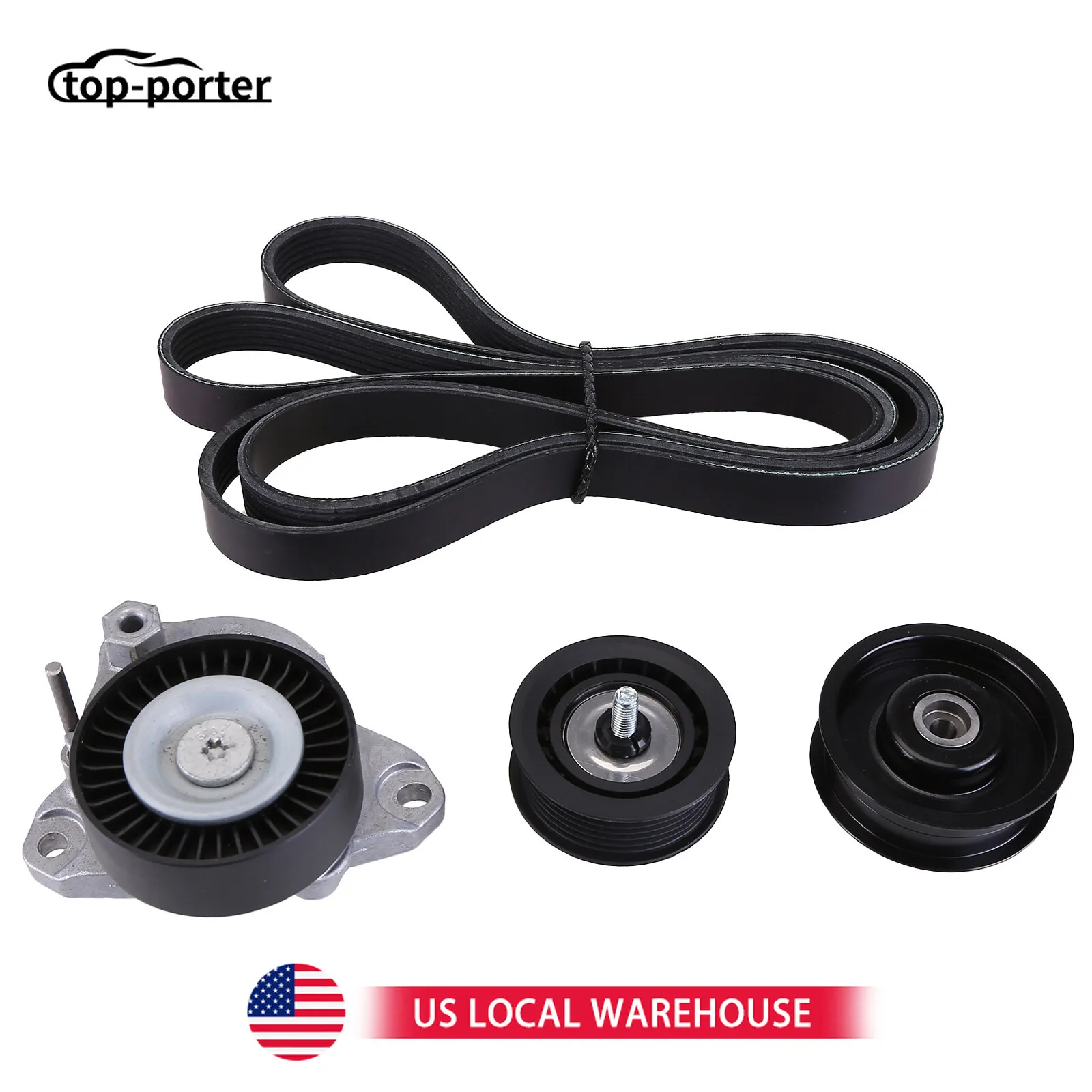 

2722021419 2722000270 2722021019 For Mercedes-Benz GLK350 Drive Belt Tensioner & Idler Pulley Serpentine Belt Kit
