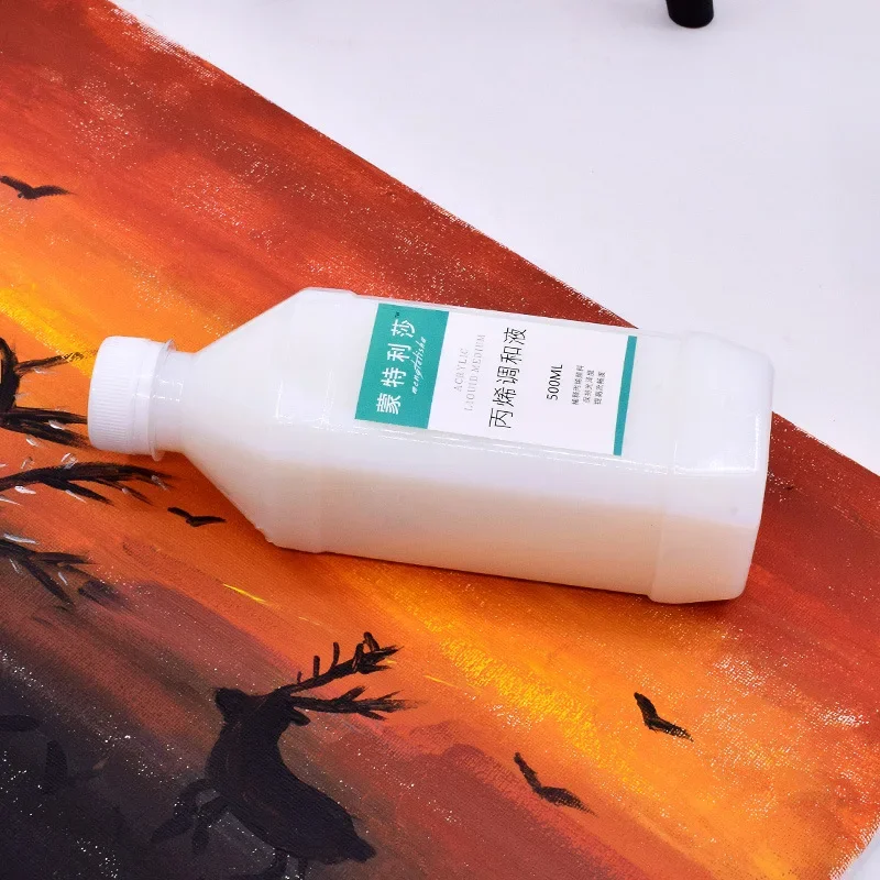 500ml Acrylic Paint Blending Liquid Large-capacity Bottle Thinner Student Medium Agent Painting Art Professional Supplies