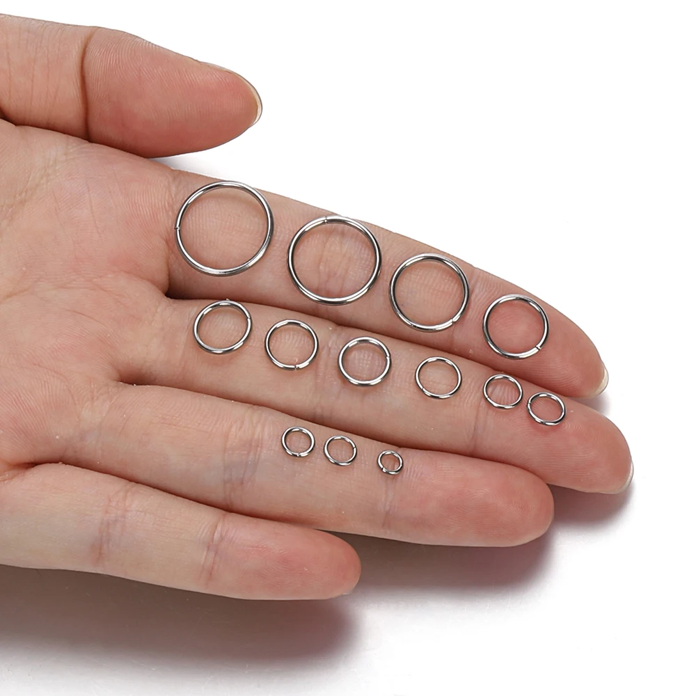 Stainless Steel 100/200Pcs 3-8mm Split Ring Open Single Loops Jump Rings Connectors for DIY Jewelry Making Findings Accessories