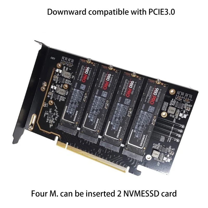 A9LC 내장 4 포트 소프트 Pci-E X16 to .2 NVME 컨트롤러 카드 (데스크탑 PC 용), SSD HDD 지원, 로우 프로파일 브래킷 포함