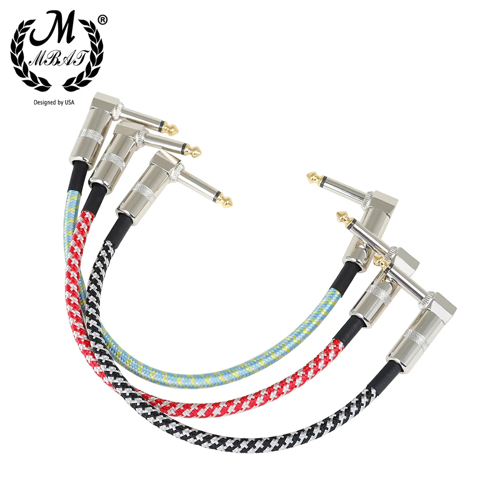 M MBAT High Quality Guitar Effect Pedal Cables Connecting Line 6.5mm Patch Pedal Cable 33cm Cord Copper Wire Guitar Accessories