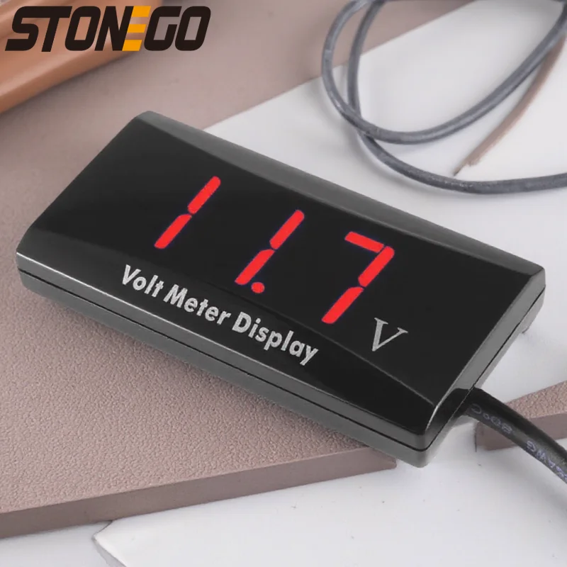 

Mini 12V LED Waterproof Car Voltage Voltmeter Gauge Panel Meter Digital Display for Automotive Use