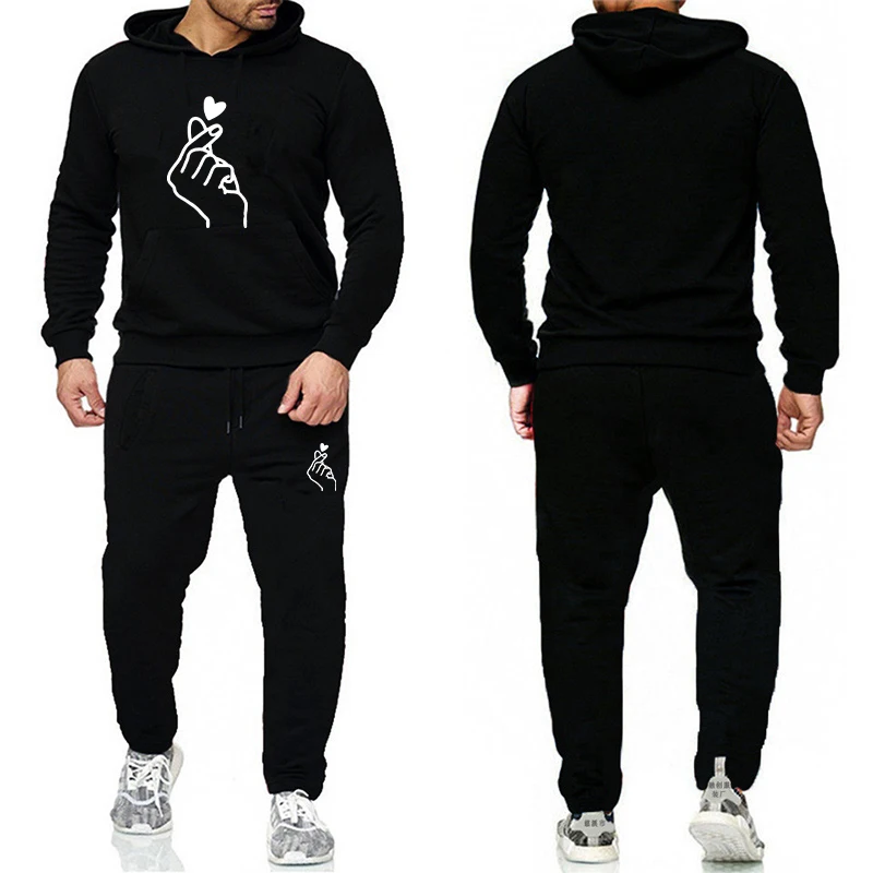 Sudadera con capucha para hombre, ropa deportiva de moda, Conjunto de Jogging, pantalones casuales, nuevo