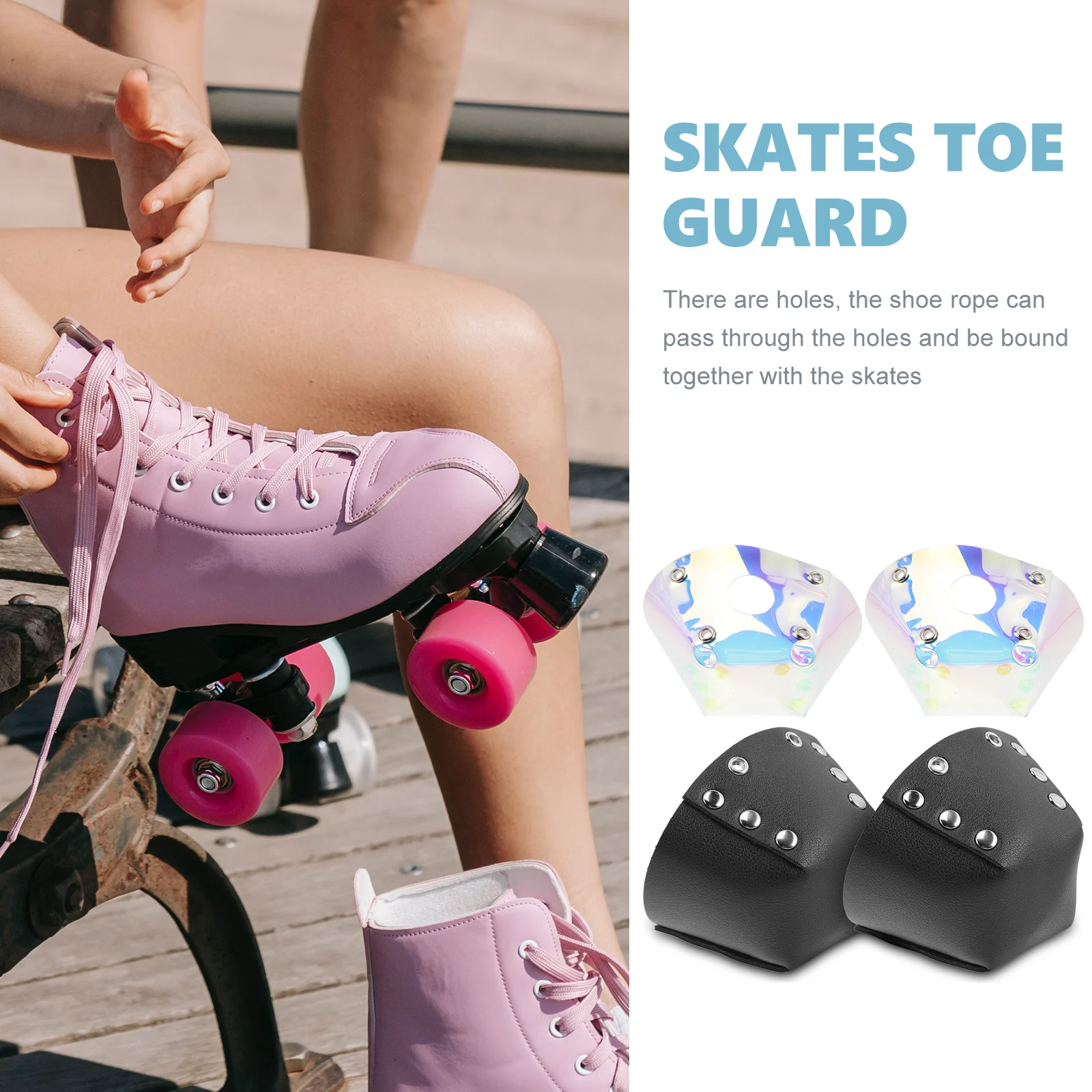 

2 Pairs PVC Protective Cover for Roller Skates Shoes Toe Guard Durable Long Lasting Use Skates Accessory
