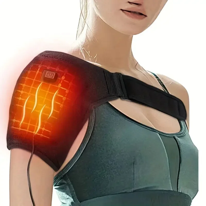 Plug‑in Electric Heated Shoulder Wrap, 3‑Level Temperature Control, Usable for Both Left and Right Shoulder for Daily Warm Care