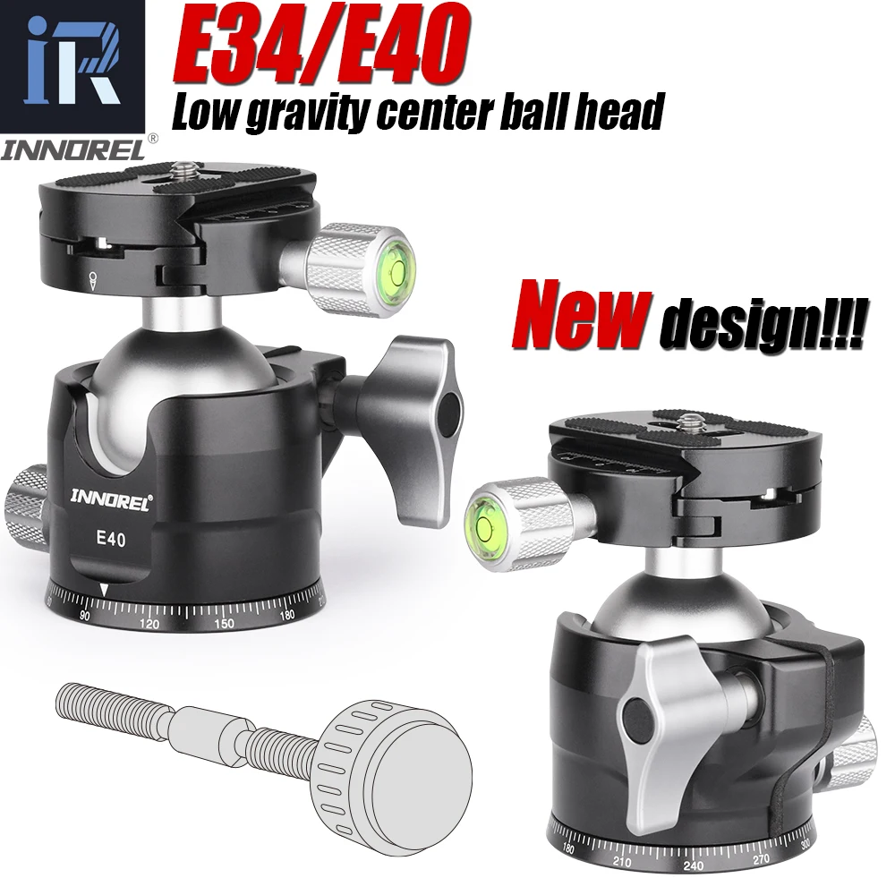 

Шаровая панорамная головка INNOREL E34/E40 с низким центром тяжести для штативов, с ЧПУ, для DSLR-камер, с быстросъемной пластиной Arca Swiss 1/4 дюйма