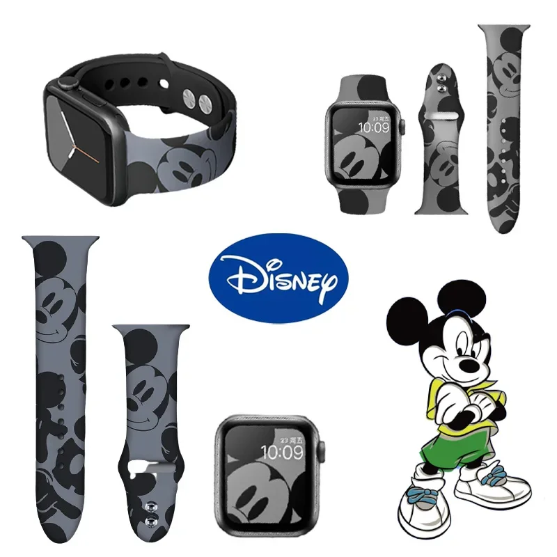 Disney Mickey mouse loop Band for iWatch 40mm 44mm Sports Strap band for Apple watch 42mm 38mm Series 3 4 5 6 SE 7 41MM 45MM