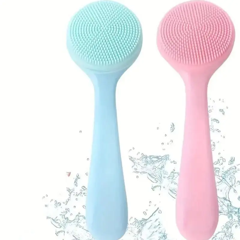 2/3pcs Facial Brush Silicone, Facial Cleansing Brush Manual Skin Silicone Exfoliating Brush Handheld Face Scrubber Reusable Fa