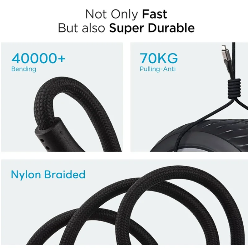 USB C Monitor Data Cable 16K@60Hz,Support 80Gbps Data Transfer,PD 240W Fast Charging Compatible with CarPlay,Steam Deck,Switch,