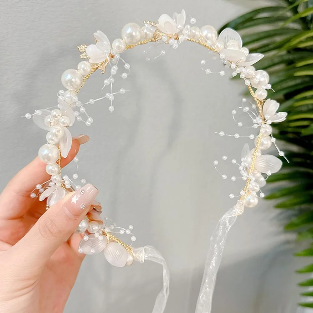 

Pearl & Floral Bridal Headband – Crystal Tiara Hair Accessory for Brides & Bridesmaids
