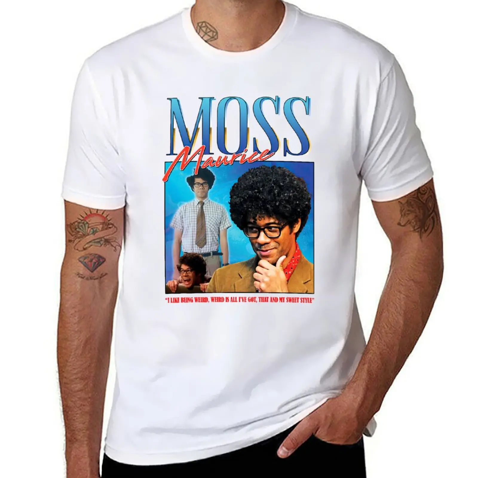 تي شيرت Moss-Maurice-Homage تي شيرت مضحك تي شيرت قطني فكاهي داكن تي شيرت