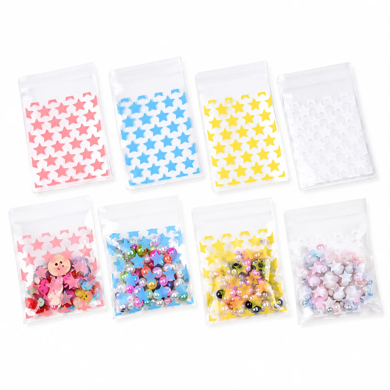 50 Stück OPP-Stern-Druck-Verpackungsbeutel Selbstklebende Beutel Schmuck-Handwerks-Verpackungsbeutel Transparente Verpackungs-Ziplock-Beutel – Detail 3