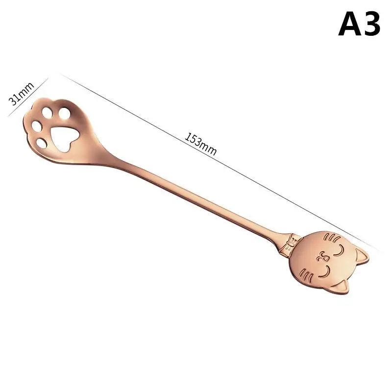 Stainless Steel Cat Claw Coffee Mixing Spoon Creative Spoon Ice Cream Cake Dessert Teaspoon Scoops Tableware Kitchen Accessories
