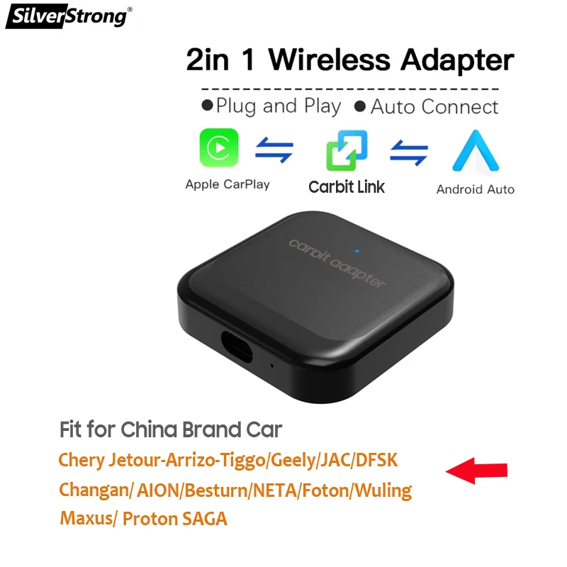 

Wireless CarPlay for Carbit link Easy Connect Android Auto dongle for Geely Chery Jetour Tiggo Havel Hongqi JAC Foton