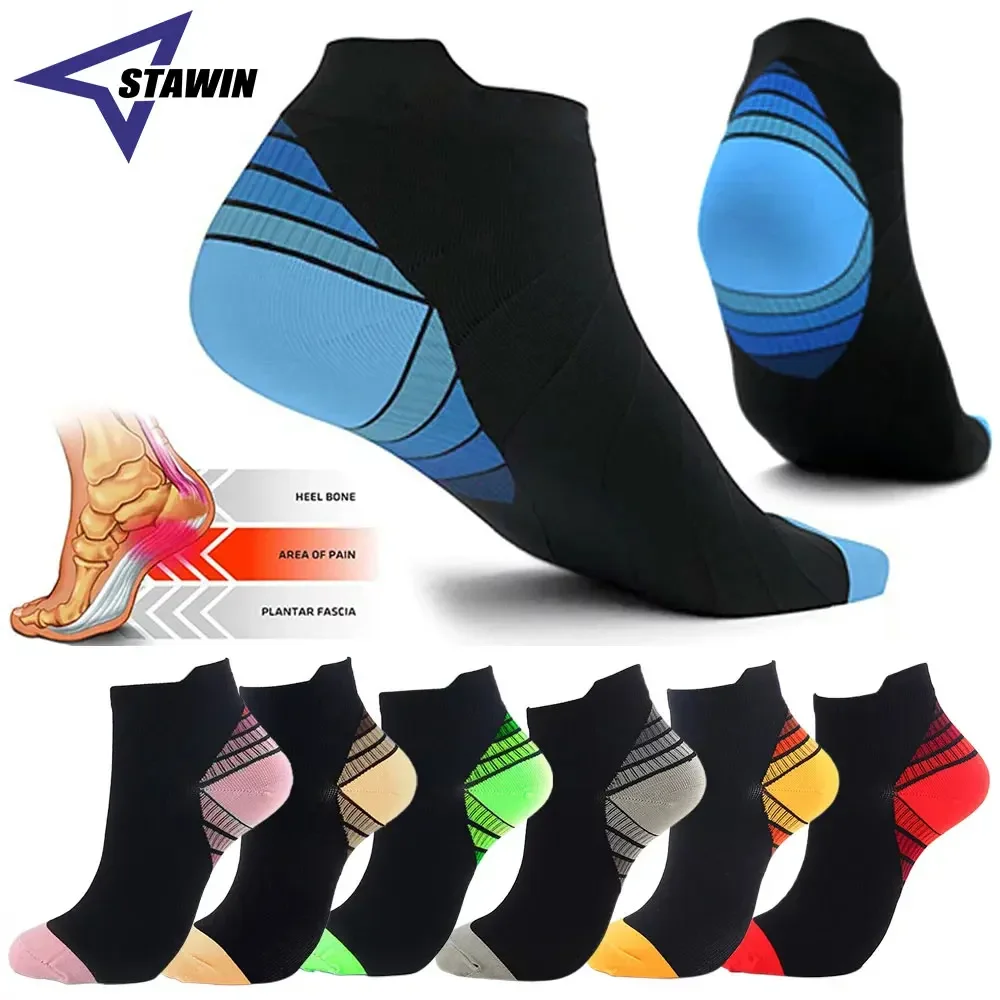 1 Pair Sports Compression Socks for Men and Women, Professional Cushion Running Athletic Sport Ankle Socks with Arch Support