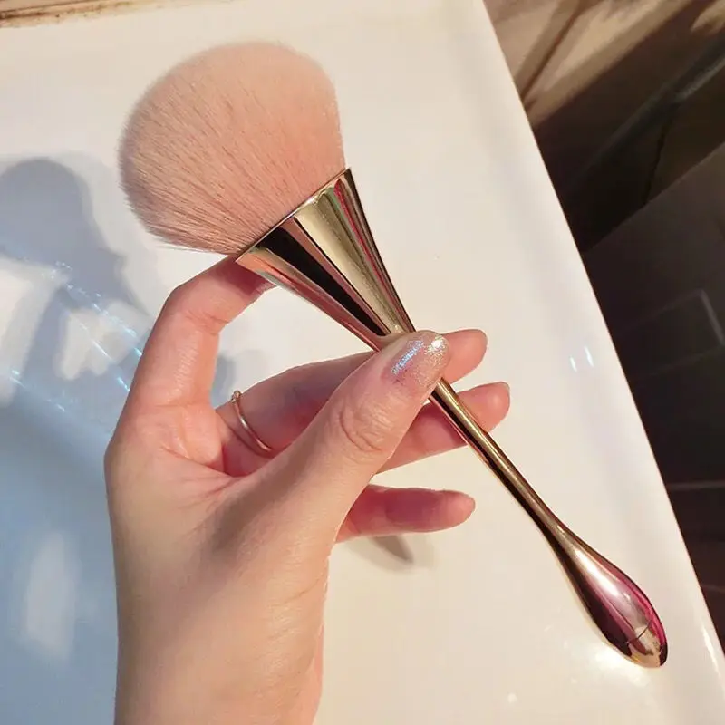 Rose Gold Powder Blush Brush Professional Make Up Brush Large Cosmetic Face Cont Cosmetic Face Cont brocha colorete Make Up Tool